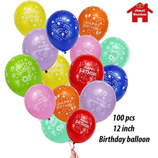 Birthday Balloon (Multicolor Pack of 100)